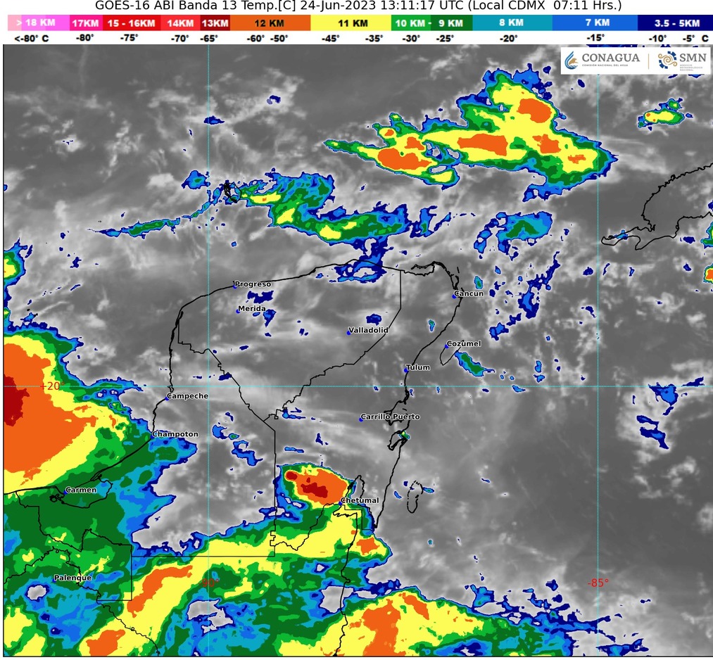 Pronostican lluvias puntuales muy fuertes en Yucatán y Quintana Roo