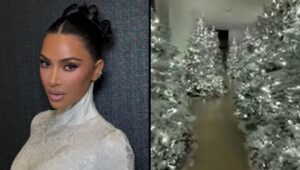 Kim Kardashian presume espectacular decoración navideña con 15 árboles blancos en su casa: “No puedo explicarles cómo se siente”