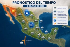 La onda tropical número 14 se desplazará sobre el sur de México