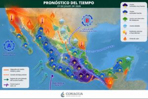 Así el clima en México: Lluvias y calor en gran parte del país