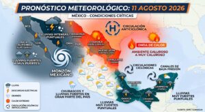 Se esperan lluvias fuertes en gran parte del territorio nacional