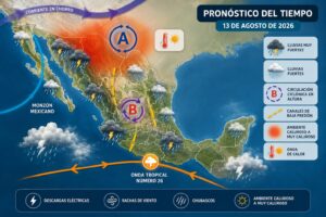 Pronostican lluvias muy fuertes en el occidente y sur de México