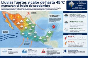 Lluvias fuertes y calor de hasta 45 grados marcarán el inicio de septiembre